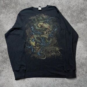 Black Graphic Long Sleeve Shirt